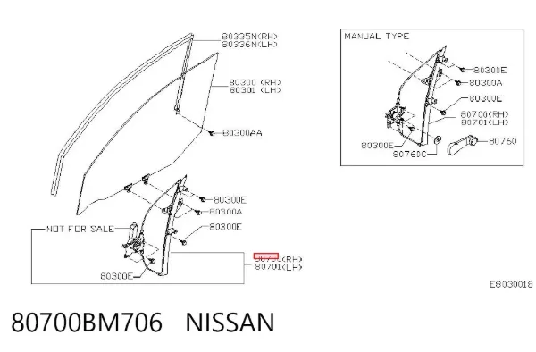 Стеклоподъемник передней правой двери Nissan Almera II