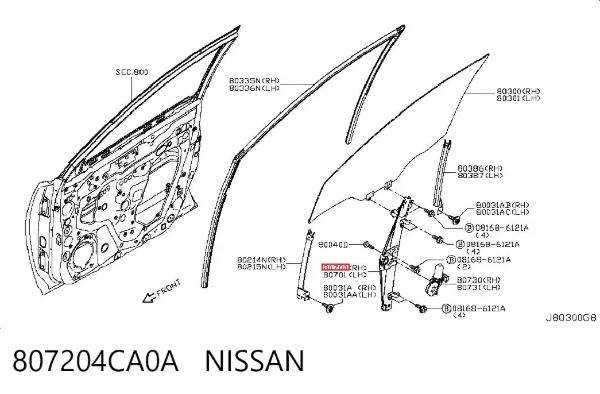 Стеклоподъемник передней правой двери 807204CA0A Nissan/Infiniti