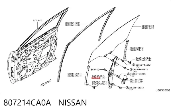 Стеклоподъемник передней левой двери 807214CA0A Nissan/Infiniti