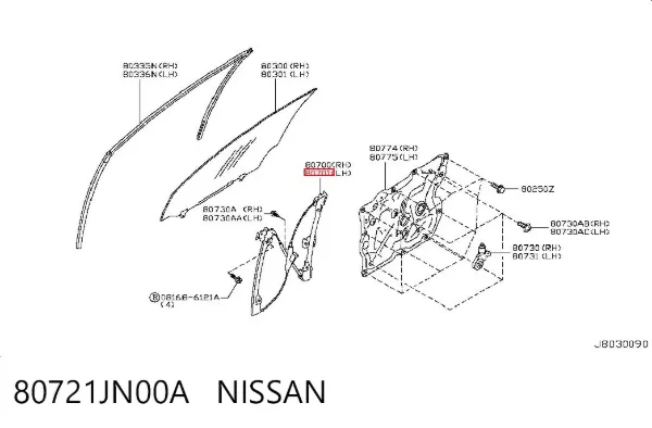 Стеклоподъемник передней левой двери 80721JN00A Nissan/Infiniti