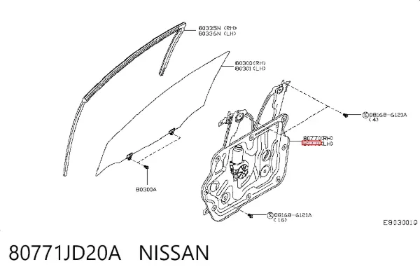 Стеклоподъемник передней левой двери 80771JD20A Nissan/Infiniti