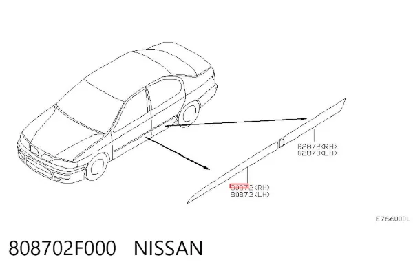 Молдинг двери передней правой 808702F000 Nissan/Infiniti
