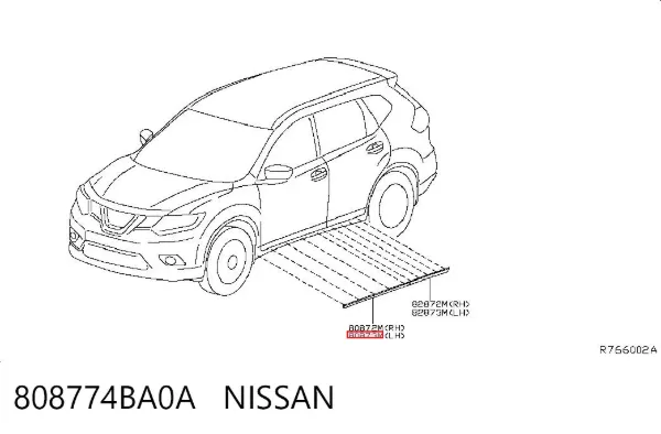 Молдинг двери передней левой нижний 808774BA0A Nissan/Infiniti