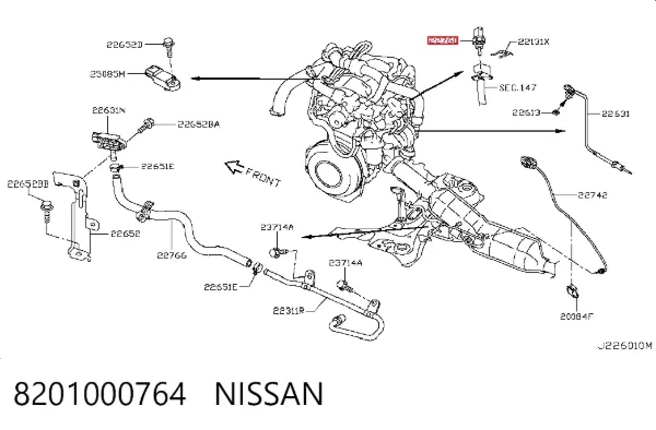 Датчик давления выхлопных газов 8201000764 Nissan/Infiniti