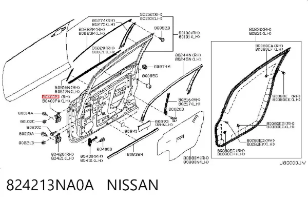 Петля двери передней левой 824213NA0A Nissan/Infiniti