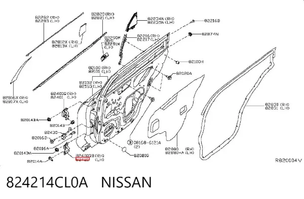 Петля двери задней левой 824214CL0A Nissan/Infiniti