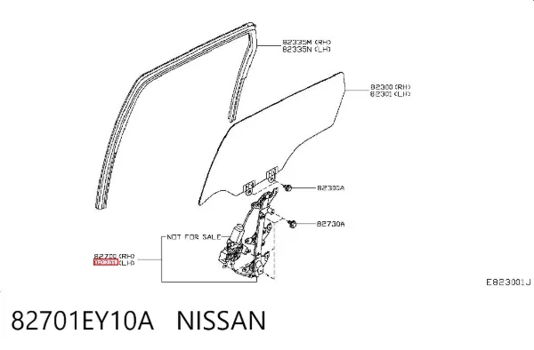 Механизм стеклоподъемника двери задней левой 82701EY10A Nissan/Infiniti