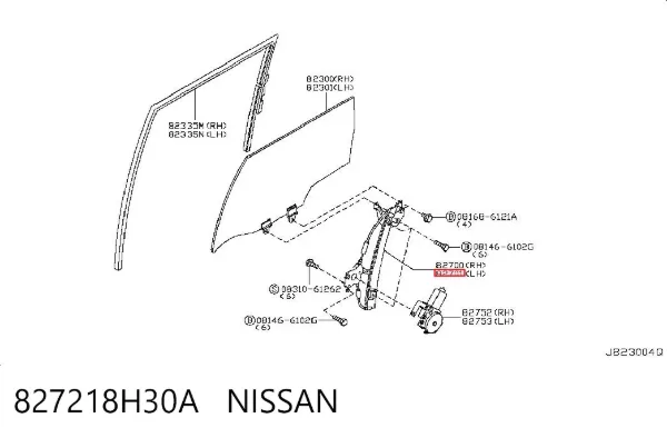 Механизм стеклоподъемника двери задней левой 827218H30A Nissan/Infiniti