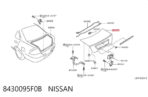 Крышка багажника 8430095F0B Nissan/Infiniti