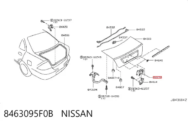 Замок багажника Nissan Almera CLASSIC