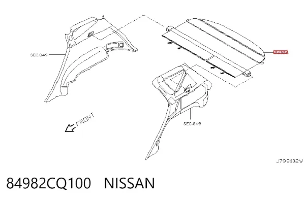Шторка багажного отсека 84982CQ100 Nissan/Infiniti