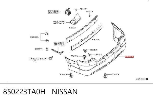 Задний бампер 850223TA0H Nissan/Infiniti