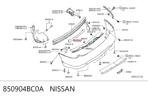 Абсорбер заднего бампера 850904BC0A Nissan/Infiniti