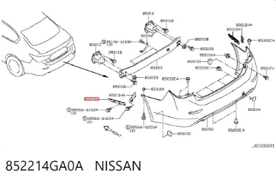 Кронштейн бампера заднего левый NISSAN 852214GA0A