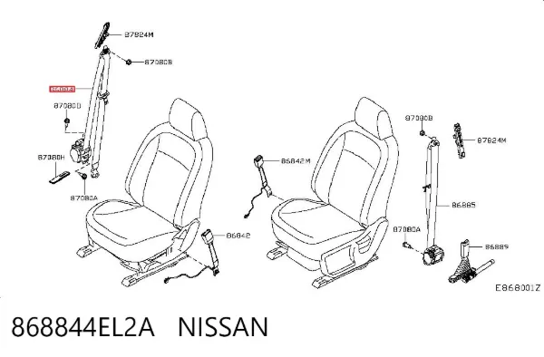 Ремень безопасности 868844EL2A Nissan/Infiniti