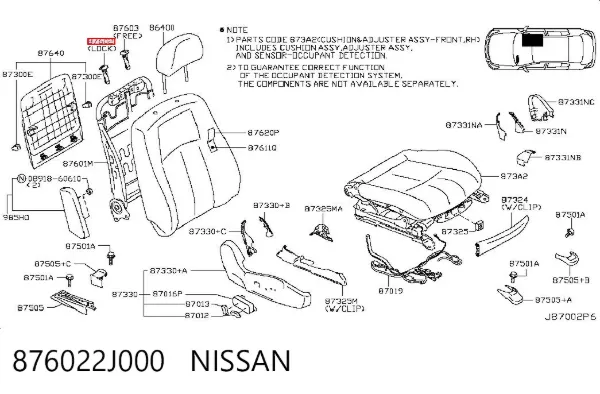  876022J000 Nissan/Infiniti