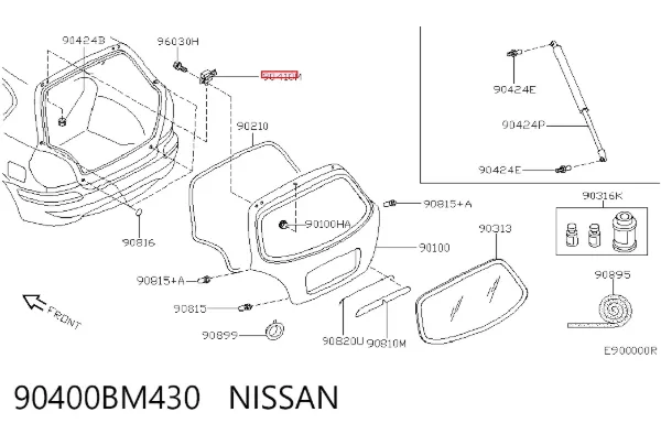 Петля задней двери 90400BM430 Nissan/Infiniti