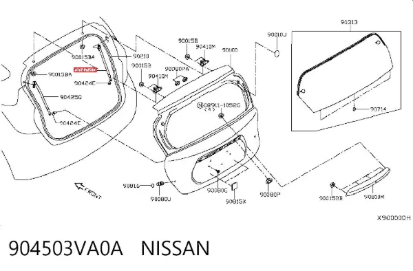 Амортизатор багажника 904503VA0A Nissan/Infiniti