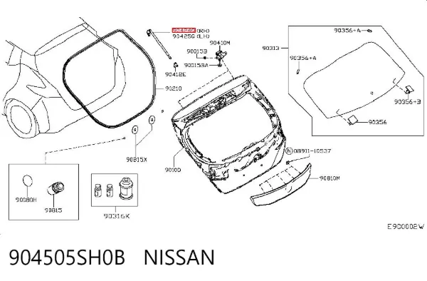 Амортизатор багажника 904505SH0B Nissan/Infiniti