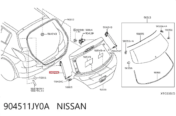 Амортизатор багажника SA904511JY0A Sensen