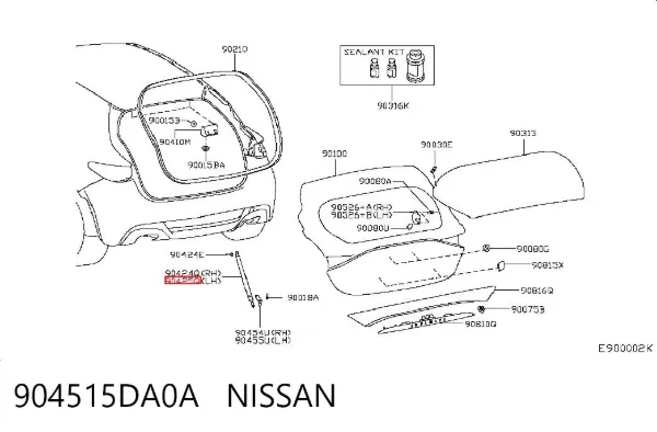 Амортизатор багажника 904515DA0A Nissan/Infiniti