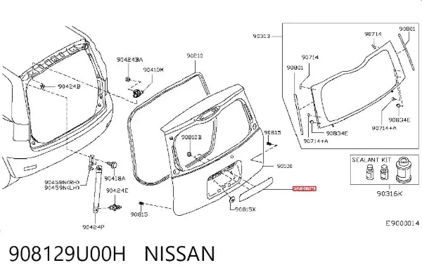 Накладка багажника 908129U00H Nissan/Infiniti