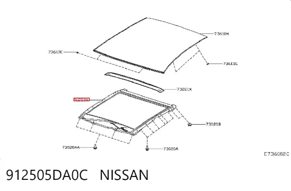Штора люка солнцезащитная 912505DA0C Nissan/Infiniti
