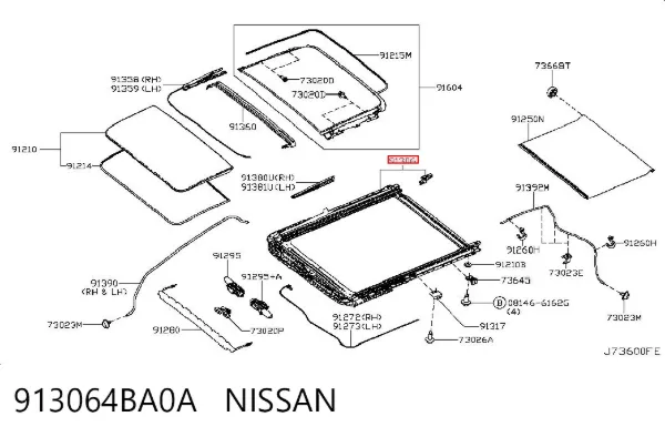 Рама люка 913064BA0A Nissan/Infiniti