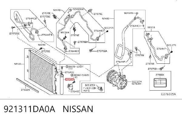 Осушитель кондиционера 921311DA0A Nissan/Infiniti