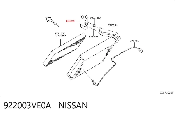 Клапан TRV кондиционера 922003VE0A Nissan/Infiniti