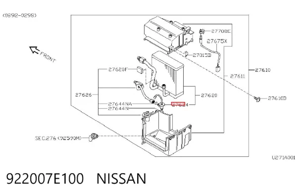 Клапан TRV кондиционера 922007E100 Nissan/Infiniti
