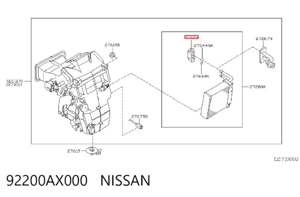 Клапан TRV кондиционера 92200AX000 Nissan/Infiniti