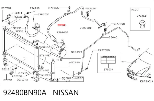  92480BN90A Nissan/Infiniti