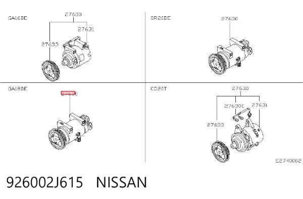Компрессор кондиционера 926002J615 Nissan/Infiniti