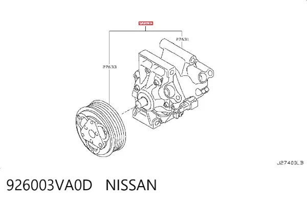 Компрессор кондиционера 926003VA0D Nissan/Infiniti