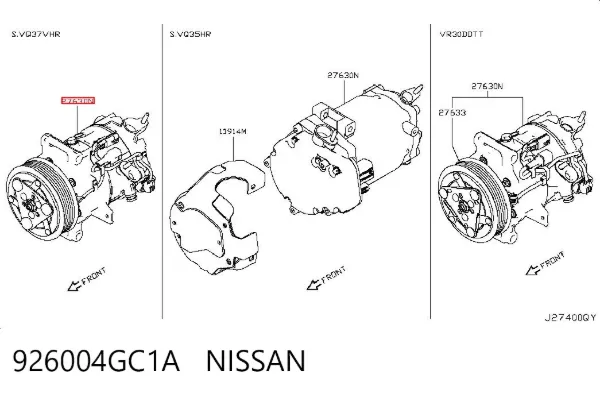 Компрессор кондиционера 926004GC1A Nissan/Infiniti
