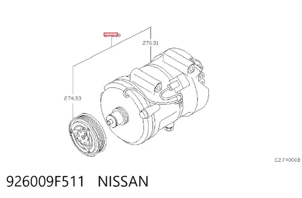 Компрессор кондиционера 926009F511 Nissan/Infiniti