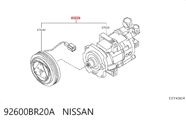 Компрессор кондиционера 92600BR20A Nissan/Infiniti