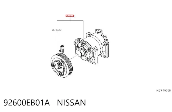 Компрессор кондиционера 92600EB01A Nissan/Infiniti