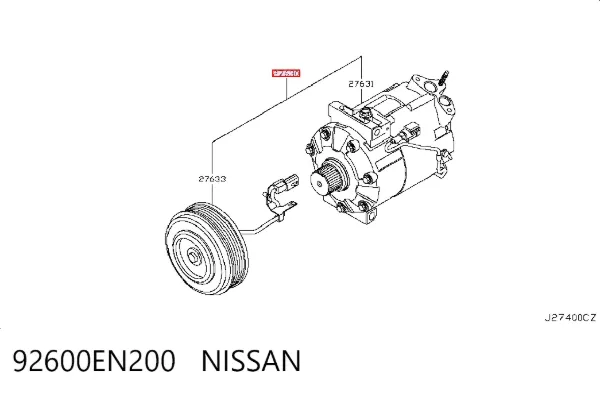 Компрессор кондиционера 92600EN200 Nissan/Infiniti