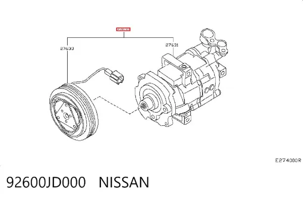 Компрессор кондиционера 92600JD000 Nissan/Infiniti