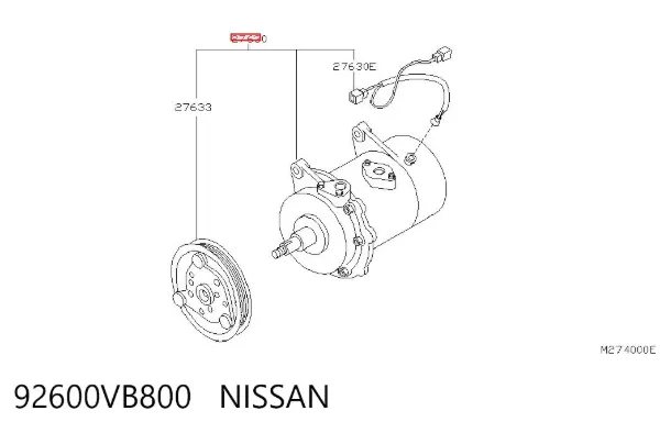 Компрессор кондиционера 92600VB800 Nissan/Infiniti