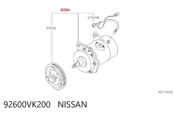 Компрессор кондиционера 92600VK200 Nissan/Infiniti