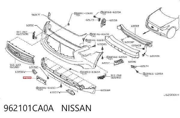  962101CA0A Nissan/Infiniti