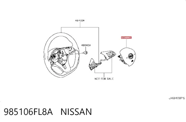 Подушка безопасности водителя 985106FL8A Nissan/Infiniti