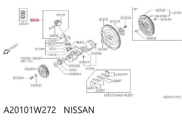  A20101W272 Nissan/Infiniti