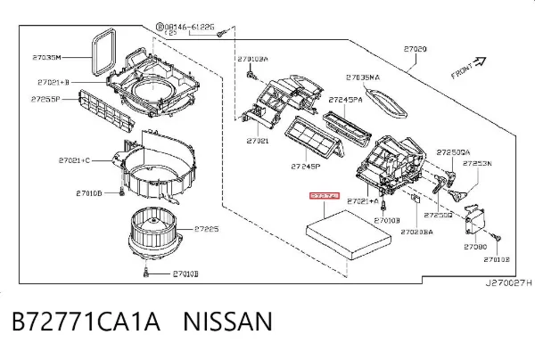 Фильтр салона B72771CA1A Nissan/Infiniti