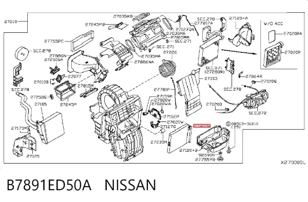 Фильтр салона B7891ED50A Nissan/Infiniti