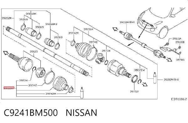 Пыльник ШРУСа наружный C9241BM500 Nissan/Infiniti