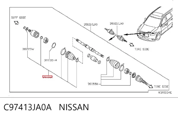 Пыльник ШРУСа внутренний C97413JA0A Nissan/Infiniti